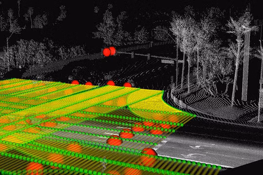 Một bản đồ ba chiều độ nét cao được tạo bởi Ushr- công ty có cổ phần của General Motors và giờ đã được Dynamic Map Platform của Nhật Bản mua lại. (Ảnh được cung cấp bởi Ushr)