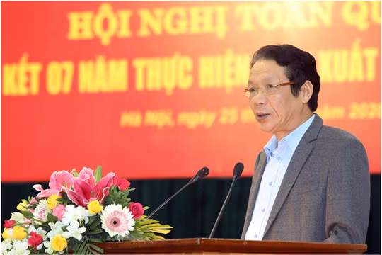 Thứ trưởng Hoàng Vĩnh Bảo phát biểu tại Hội nghị. Ảnh MIC