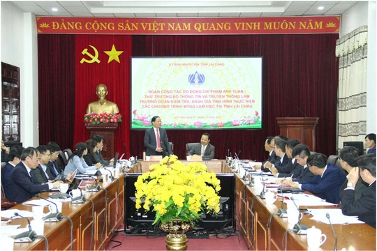 Thứ trưởng Phạm Anh Tuấn phát biểu tại buổi làm việc. Ảnh Mic