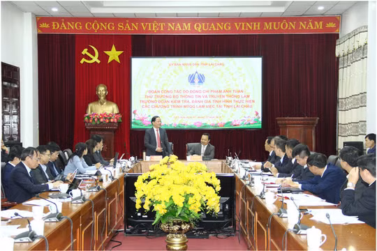 Thứ trưởng Phạm Anh Tuấn phát biểu tại buổi làm việc. Ảnh Mic