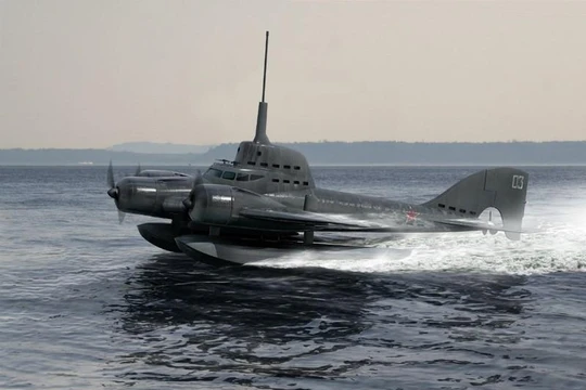 Mô hình thiết thủy phi cơ lai tàu ngầm của Liên Xô trong giai đoạn đầu những nă 1930 (Ảnh: Precise3d)