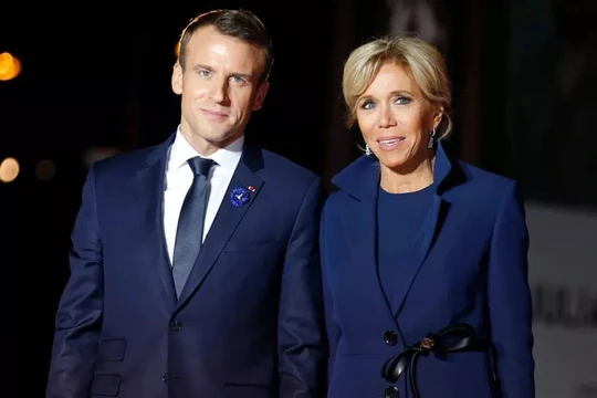 Tổng thống Pháp Emmanuel Macron cùng phu nhân Brigitte Macron (Ảnh Getty).