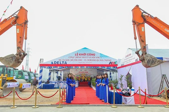 Lễ Khởi công xây dựng Khu nhà ở xã hội tại phường Quảng Thành, Thành phố Thanh Hóa. 