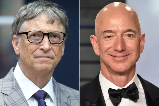 Nhà sáng lập Microsoft Bill Gates (trái) và ông chủ Amazon Jeff Bezos (phải). (Ảnh: Esquire Middle East)