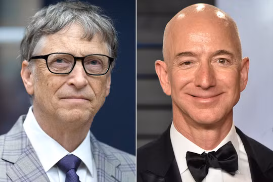 Nhà sáng lập Microsoft Bill Gates (trái) và ông chủ Amazon Jeff Bezos (phải). (Ảnh: Esquire Middle East)