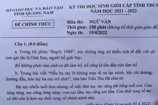 Đề thi HSG cấp THCS của tỉnh Quảng Nam