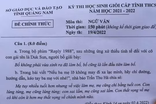 Đề thi HSG cấp THCS của tỉnh Quảng Nam