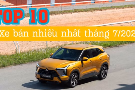 Top 10 ô tô bán chạy nhất tháng 7
