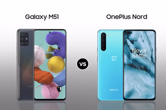 Samsung Galaxy M51 vs OnePlus Nord 5G (Ảnh: Smart Prix)