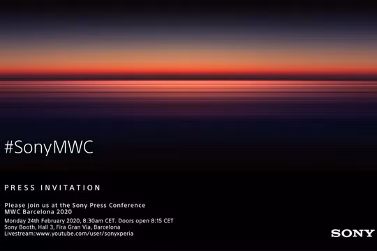 Thông báo của Sony về sự kiện ra của hãng tại triển lãm MWC 2020 (Ảnh: Phone Arena)