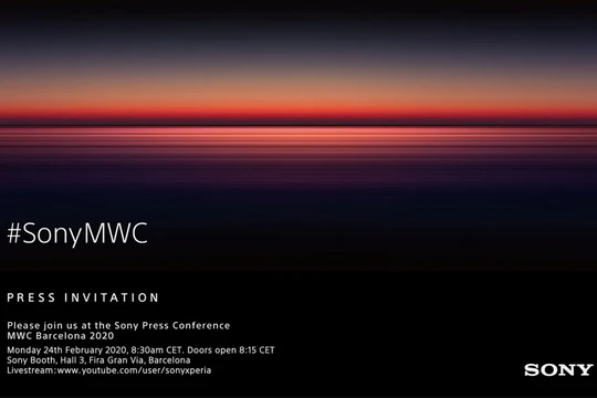 Thông báo của Sony về sự kiện ra của hãng tại triển lãm MWC 2020 (Ảnh: Phone Arena)