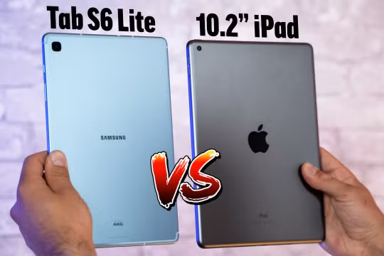 Giữa iPad 10.2 inch và Samsung Galaxy Tab S6 Lite nên chọn máy tính bảng nào (Ảnh: Youtube)