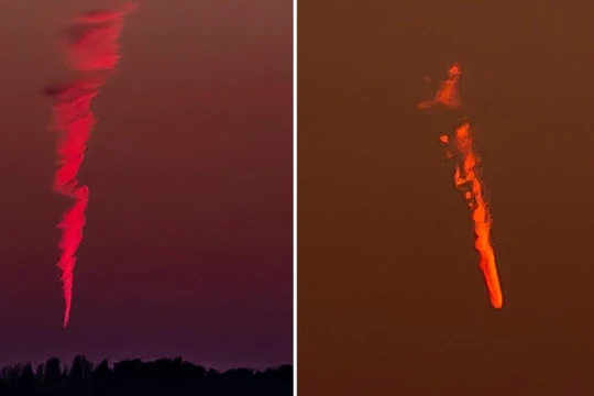 Vật thể lạ bay trên bầu trời nước Anh (Ảnh: Metro)