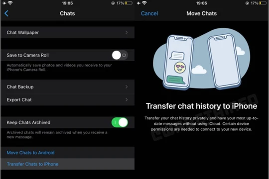 WhatsApp ra mắt tính năng mới giúp người dùng iPhone sao lưu tin nhắn mà không cần iCloud (Ảnh: Gizmochina)