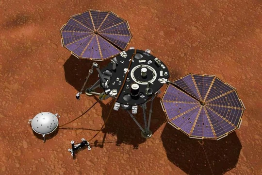Tàu thăm dò sao hỏa InSight của NASA (Ảnh: BGR)