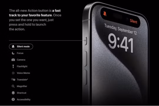 Người dùng có thể làm gì với nút Action mới trên iPhone 15 Pro? (Ảnh: Slash Gear)