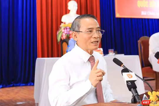 Bí thư Thành ủy Đà Nẵng Trương Quang Nghĩa tại buổi tiếp xúc cử tri quận Hải Châu của Đoàn đại biểu Quốc hội TP Đà Nẵng 