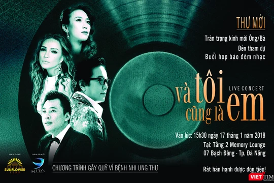 Trong khuôn khổ chương trình đêm nhạc từ thiện mang tên "Và tôi cũng là em” diễn ra tại Đà Nẵng, các danh ca Thanh Hà, Elvis Phương, Mỹ Tâm, Đình Nguyên,… sẽ hát để gây quỹ vì bệnh nhi ung thư.