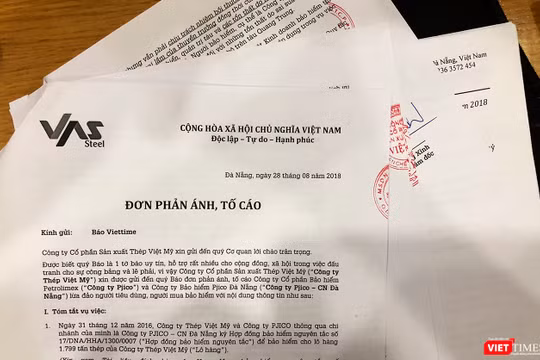 Công ty Cổ phần Sản xuất Thép Việt Mỹ tố Pjico Đà Nẵng đã lừa người mua bảo hiểm.