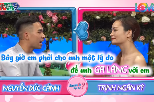 Cặp đôi Đức Cảnh - Ngân Kỳ đấu khẩu trong chương trình "Bạn muốn hẹn hò". Ảnh: Vietnamnet