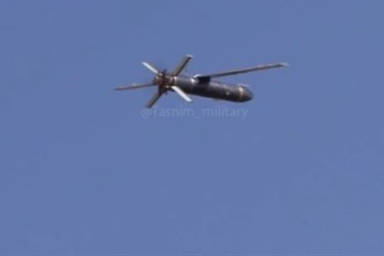 UAV tự sát Meraj-532 của Lục quân IRGC. Ảnh Video Tasnim.