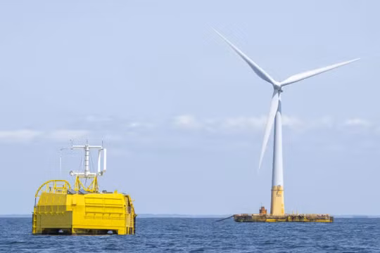 Nền tảng sản xuất hydro xanh từ điện gió ngoài khơi. Ảnh minh họa Electrek