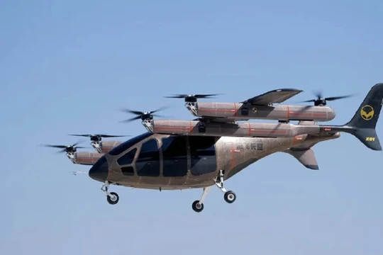 Taxi eVTOL AE-200 của Aerofugia thuộc công ty sản xuất ô tô Geely. Ảnh Geely/Weibo.
