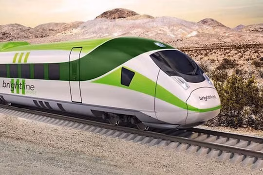 Brightline West có kế hoạch bắt đầu xây dựng tuyến tàu cao tốc giữa Los Angeles và Las Vegas. Ảnh Brightline West