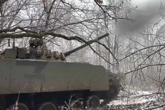 Xe chiến đấu bộ binh BMP-3 pháo kích trên chiến trường Ukraine. Ảnh Army Recognition