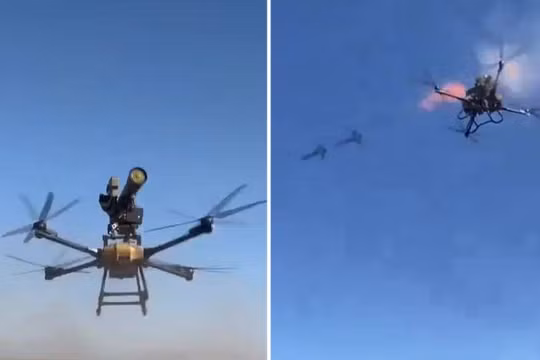 Phóng tên lửa chống tăng Fagot từ UAV VTOL. Ảnh Army Recognition.