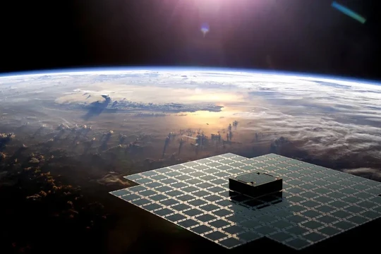 Vệ tinh viễn thông BlueWalker 3 trên quỹ đạo trái đất. Ảnh Engineering Interesting