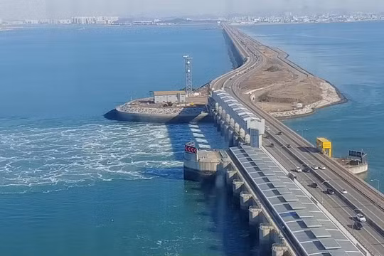 Đồ họa 3D dự án đập thủy triều. Ảnh minh họa Mersey Estuary.