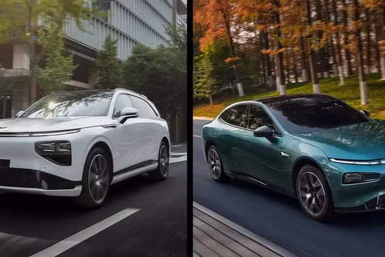 Công ty xe điện Trung Quốc Xpeng giới thiệu 2 mẫu xe điện sedan P7 và SUV G9 trên thị trường châu Âu. Ảnh minh họa CNBC.