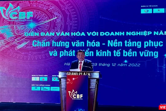 Bộ trưởng Nguyễn Văn Hùng nhấn mạnh, chiều sâu văn hóa giúp các doanh nghiệp không đơn thuần chạy theo lợi nhuận, làm giàu bằng mọi giá. 