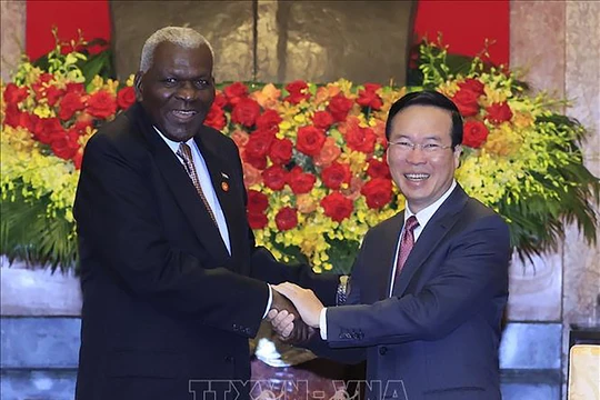 Chủ tịch nước Võ Văn Thưởng tiếp Chủ tịch Quốc hội Chính quyền Nhân dân Cuba (Ảnh TTXVN)