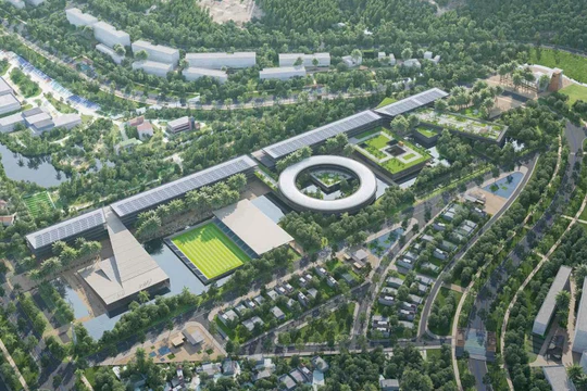 Phối cảnh Tổ hợp Trung tâm nghiên cứu, sản xuất và đào tạo chuyên gia công nghệ được đầu tư triển khai tại Quy Hòa, TP Quy Nhơn (Ảnh: FPT Software)