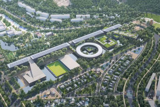 Phối cảnh Tổ hợp Trung tâm nghiên cứu, sản xuất và đào tạo chuyên gia công nghệ được đầu tư triển khai tại Quy Hòa, TP Quy Nhơn (Ảnh: FPT Software)