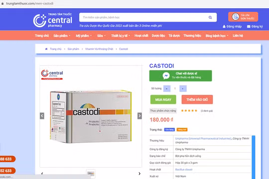 Thực phẩm bảo vệ sức khỏe Castodi của Công ty CP Dược phẩm Linh Đạt vi phạm quy định pháp luật về quảng cáo thực phẩm (ảnh CATTP)