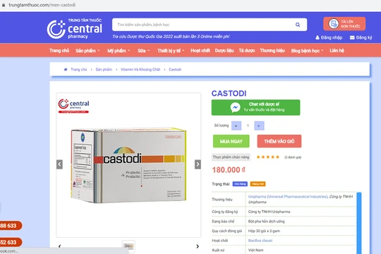 Thực phẩm bảo vệ sức khỏe Castodi của Công ty CP Dược phẩm Linh Đạt vi phạm quy định pháp luật về quảng cáo thực phẩm (ảnh CATTP)