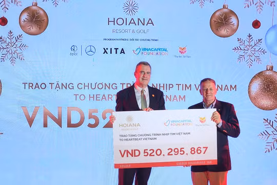 Hơn 520 triệu đồng đã được trao cho chương trình Nhịp tim Việt Nam, hỗ trợ chi phí phẫu thuật cho trẻ em nghèo mắc bệnh tim bẩm sinh.