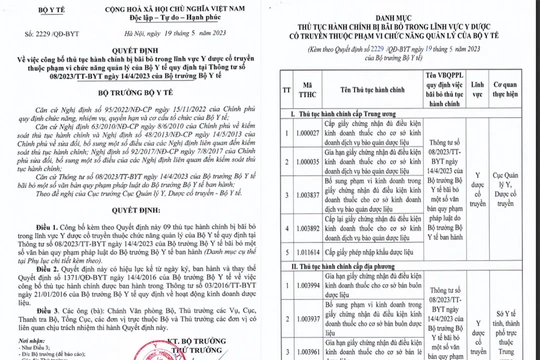 Quyết định bãi bỏ 9 thủ tục hành chính trong lĩnh vực y dược cổ truyền của Bộ Y tế