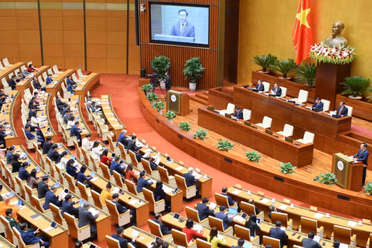 Quang cảnh kỳ họp bất thường lần thứ 2 của Quốc hội diễn ra sáng ngày 5/1 (Ảnh VGP/Nhật Bắc)