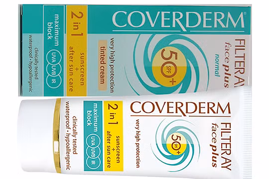 Kem chống nắng Coverderm Filteray Face Plus SPF 50+ Normal Tinted (Cool Beige) (ảnh CQLD)