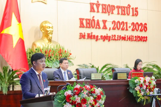 Ông Lương Nguyễn Minh Triết - Chủ tịch HĐND TP Đà Nẵng - phát biểu khai mạc Kỳ họp