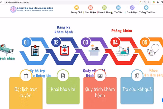 Ứng dụng đặt lịch khám bệnh tại Bệnh viện Phụ sản - Nhi TP Đà Nẵng