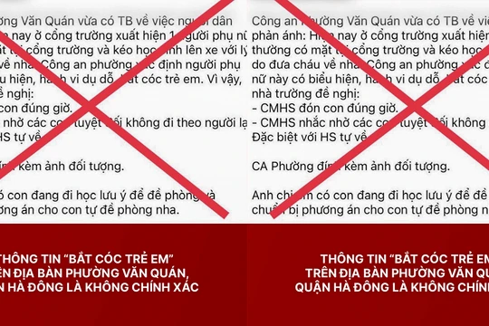 Công an Hà Nội khẳng định thông tin "bắt cóc trẻ em" ở Văn Quán, Hà Đông là tin giả