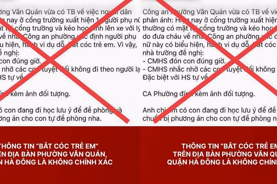 Công an Hà Nội khẳng định thông tin "bắt cóc trẻ em" ở Văn Quán, Hà Đông là tin giả