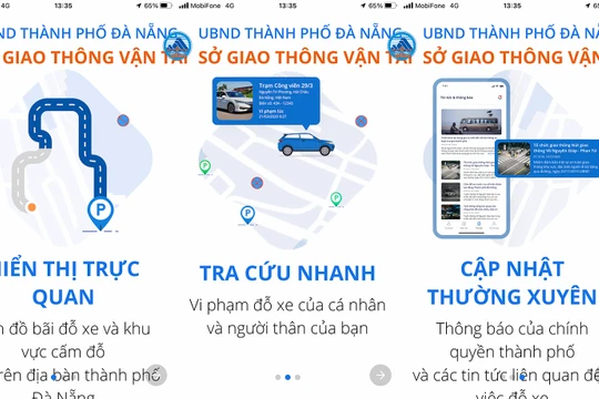 Ứng dụng giám sát đỗ xe Danang Parking trên di động