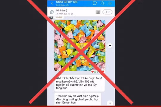 Công an Hà Nội bác tin "Bệnh viện 105 xét nghiệm kẹo dương tính với ma tuý tổng hợp" lan truyền trên zalo (ảnh CAHNCC)