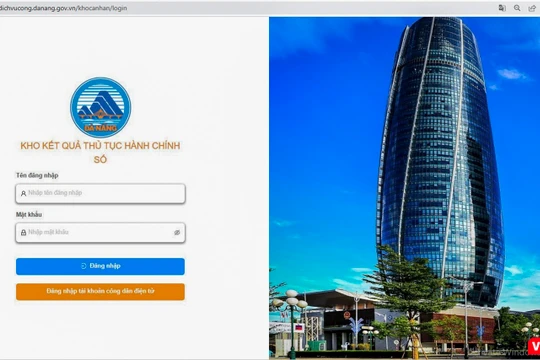Giao diện Kho kết quả TTHC số TP Đà Nẵng